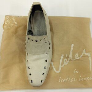 Velez Slip-on Moccasin Grey Silver Studded Size 8